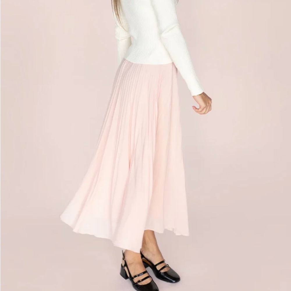 Gentle Fawn Pink Maxi A-Line Skirt